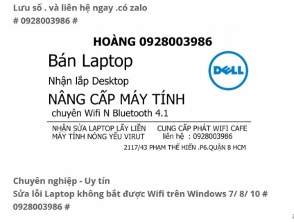 HOT.nâng cấp wifi Laptop sony dell . support net nhanh ko cần mua new