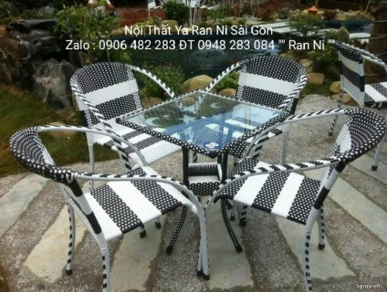 Bàn ghế quán cà phê cafe đẹp Sài gòn HCM, Bàn ghế Mây