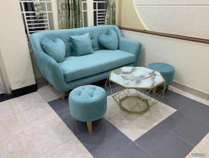 Sofa băng 01 ghế 3,5Tr, trọn bộ bàn tròn: 4,3Tr. 200 màu tùy chọn