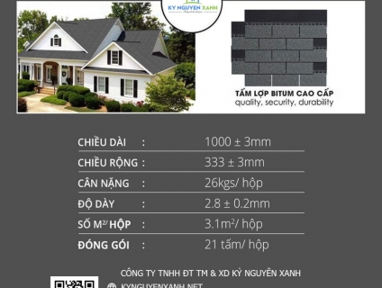 Ngói Bitum phủ đá - Kỷ Nguyên Xanh