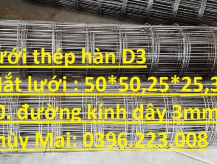 Kho sản xuất lưới mạ kẽm tại hà nội cung cấp dây3 a(50*50) khổ 1m2*15m