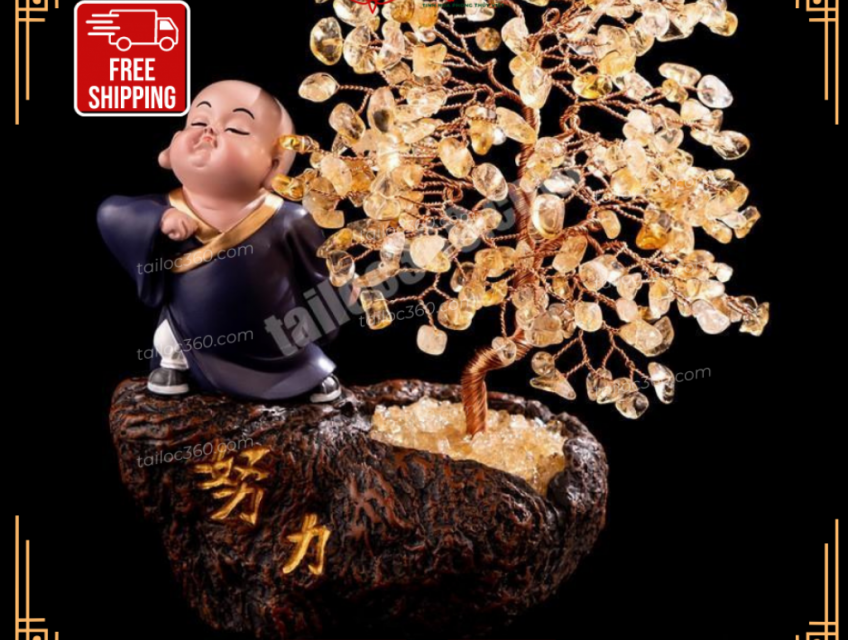 Cây pha lê kèm Chú Tiểu đem lại may mắn, vận khí