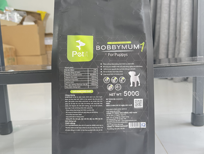 Pate Dinh Dưỡng Thực Vật Dạng Bột Cho Chó Mèo Bobbymum Petit 500gr