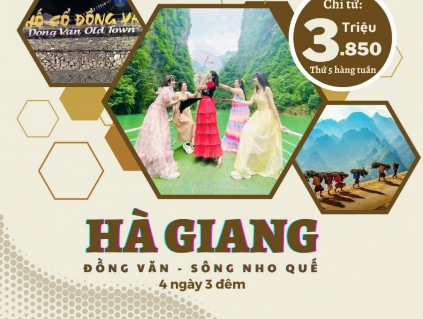 Tour HCM/ HN - HÀ GIANG - ĐỒNG VĂN - SÔNG NHO QUẾ - HN/ HCM - 4 NGÀY 3