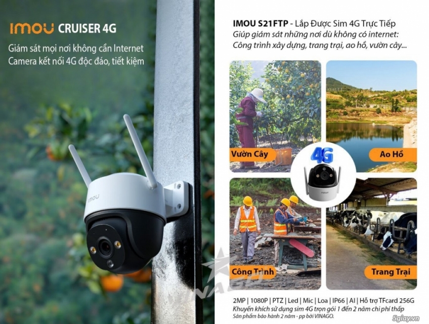 Camera IMOU Cruiser SE IPC-S21FTP Sử Dụng Sim 4G CHÍNH HÃNG