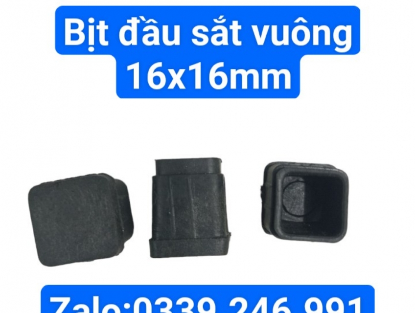 Chân đế cao su, nắp bịt đầu hộp vuông 16mm