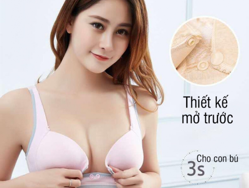 Áo lót cúc ngực cho con bú, nâng ngực giữ dáng