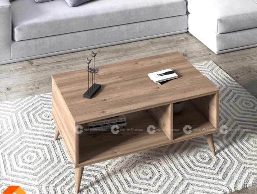 BÀN TRÀ GỖ MDF MÀU NÂU VÂN GỖ CAO CẤP