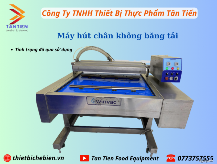 thanh lý máy hút chân không công nghiệp dạng băng tải