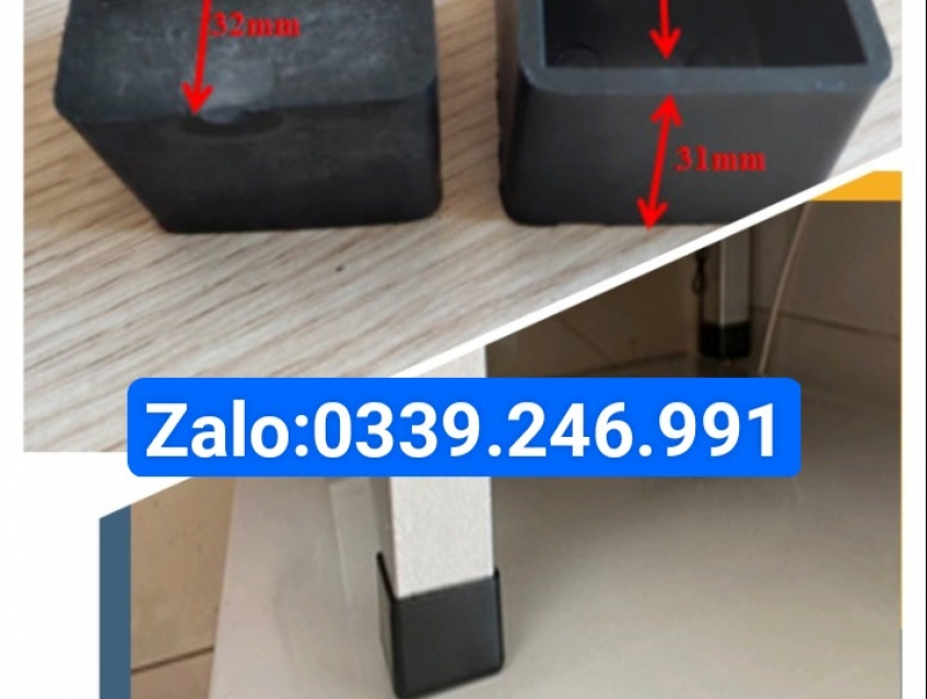 Núm chụp cao su, bịt đầu chân bàn ghế 30x30mm