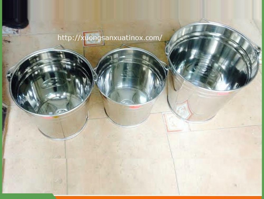 Xô inox có quai Toán Huệ