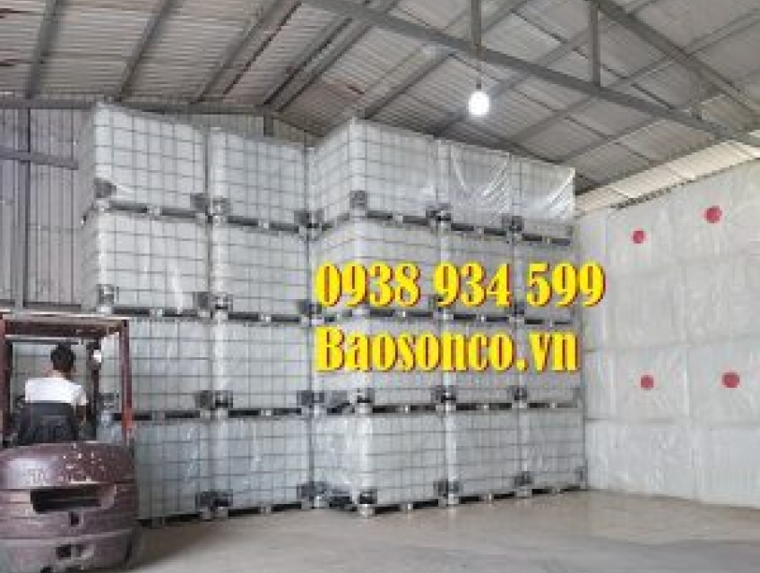 Bồn nhựa khung thép 1 tấn, tank nhựa 1000l có khung sắt