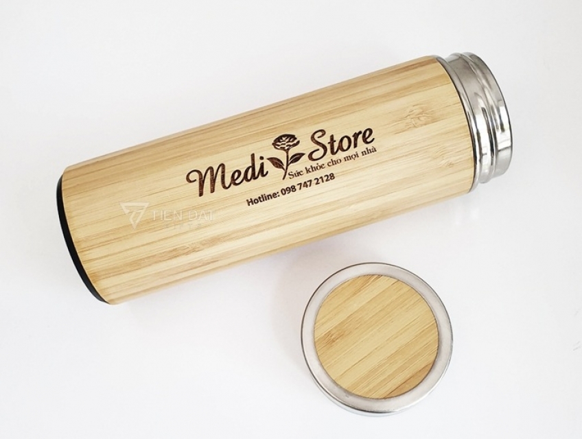Bình giữ nhiệt gỗ Heracles – In khắc logo theo yêu cầu, giá sỉ