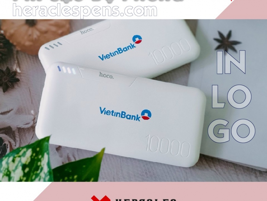 Quà tặng Tiến Đạt cung cấp pin sạc dự phòng in logo, pin sạc dự phòng khắc tên, chữ, slogan