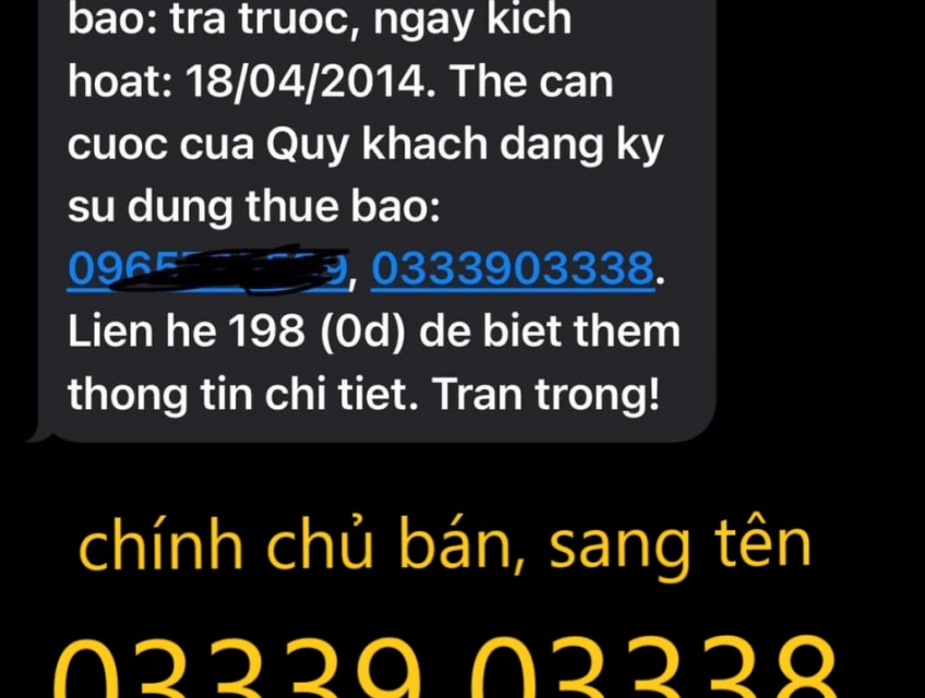 chính chủ sang tên, rao bán  03339  03338