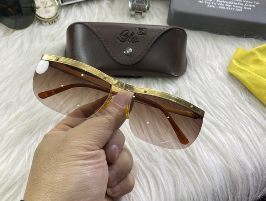 Kính amor pháp chính hãng mạ vàng mắt nâu nhạt đep giá tốt