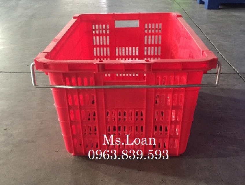 Sọt đựng trái cây có quai sắt, sọt nhựa đan rỗng 0963 839 593