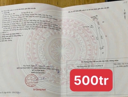 Bán đất ĐT 785, Tân Hưng, Tân Châu, Tây Ninh