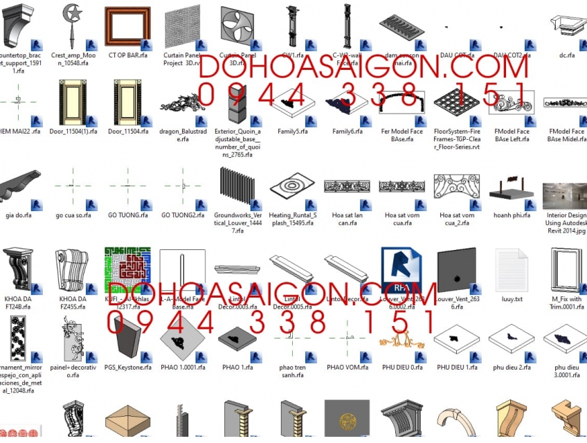 Chia sẻ bộ thư viện Revit đầu cột , phù điêu hoa văn , hiện đại cổ điển cho ai cần