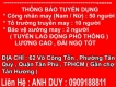 TUYỂN LAO ĐỘNG PHỔ THÔNG - Lương cao