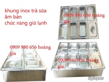 Khung inox trà sữa âm bàn 8 ngăn có chức năng giữ nhiệt