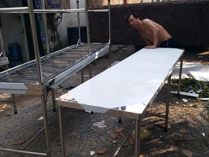 Bàn ghế inox canteen,bàn ăn inox chân vuông,giá sỉ tại xưởng