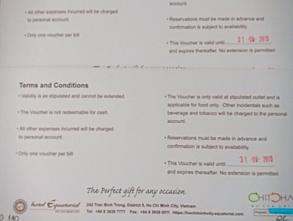 2 vé buffet tối ks 5sao Equatorial 1tr6