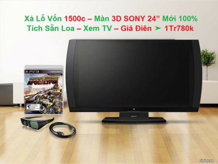 XẢ 1500 Màn 3D SONY 24Inch MỚI 100% Tích hợp Loa - Xem TV