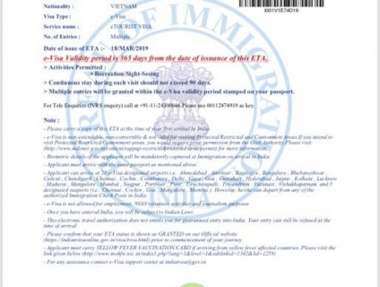 Visa Ấn Độ Online 1 năm nhiều lần ( E - Visa Ấn Độ )