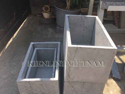 Chậu hoa đá ong xám hình chữ nhật 20 x 20 x 60 cm