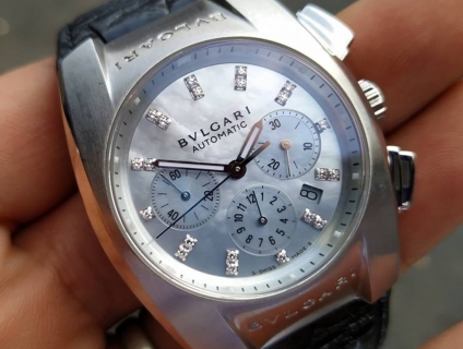 Giao Lưu Nhẹ Nhàng BVLGARY Automatic Mặt Xà Cừ, Cọc Đính Kim Cương Chí