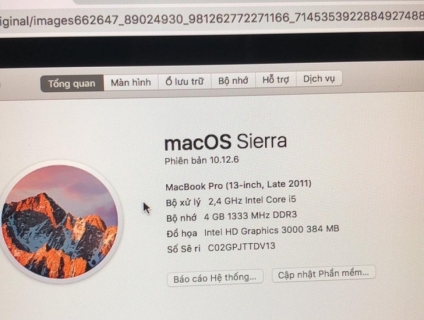Cần bán Macbook pro 2011 13inch giá 6tr - máy móc zin