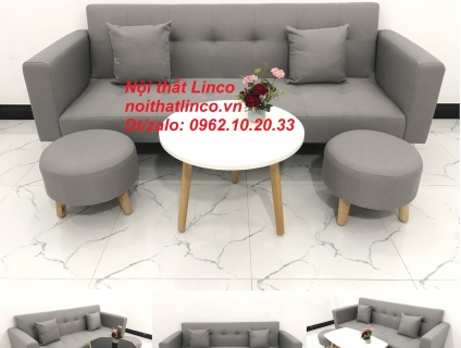 Bộ bàn ghế sofa đa năng xám ghi trắng giá rẻ đẹp Nội thất Linco SG
