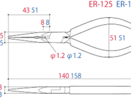 Kìm nhọn mũi dài 125mm (điện tử) ER-125 Tsunoda – Nhật Bản