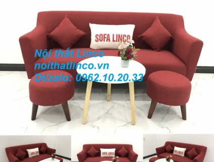 Bộ ghế Sofa băng văng 1m9 đỏ giá rẻ phòng khách Nội thất Linco Sài Gòn
