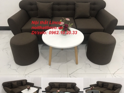 Bộ bàn ghế sofa băng giá rẻ Sofa màu nâu cafe Nội thất Linco Tphcm