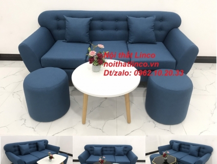 Sofa băng nhỏ giá rẻ Sofa văng xanh dương rẻ Nội thất Linco Sài Gòn