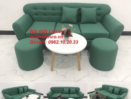 Bộ bàn ghế sofa băng xanh ngọc giá rẻ nhỏ Nội thất Linco Sài Gòn HCM