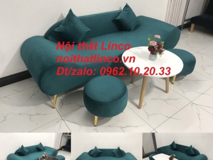Bộ ghế sofa sopha văng băng thuyền xanh cổ vịt rẻ Sofa Linco Sài Gòn