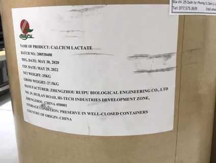 Phụ gia thực phẩm Calcium Lactate