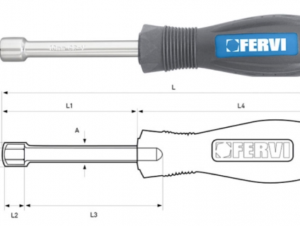 CB01- Tua vít đầu tuýp 4-13mm, dài 185mm FERVI Italia