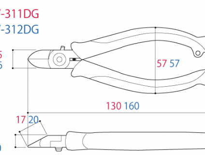 Kìm cắt tiêu chuẩn cán đàn hồi PW-311DG Tsunoda – Nhật Bản