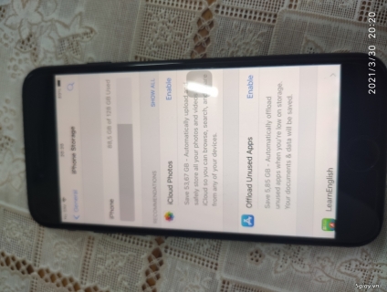 HCM: Bán iPhone 7, 128Gb, đen, đã sử dụng.