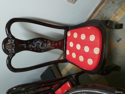 Thanh lý bàn gỗ cẩn xà cừ 12 ghế