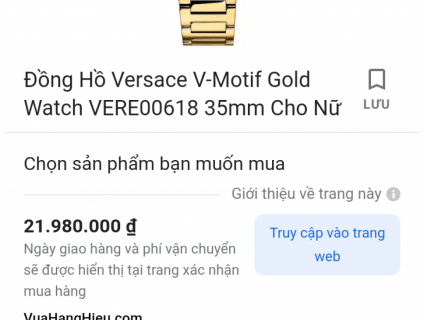 Đồng hồ hiệu Versace chính hãng giá 10,500,000