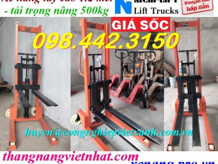 Xe nâng tay cao mini 500kg nâng cao 1200mm NICHILIFT A0.5T/1.2M