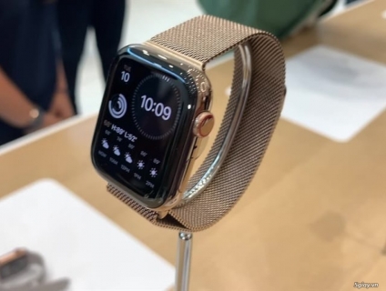 Apple watch thép 5 milan gold nay đã rẻ new seal esim