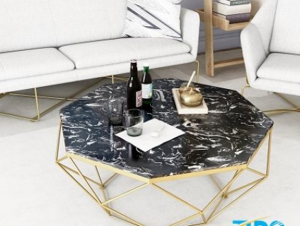 Bàn sofa kim cương mặt đá TI-BKC02