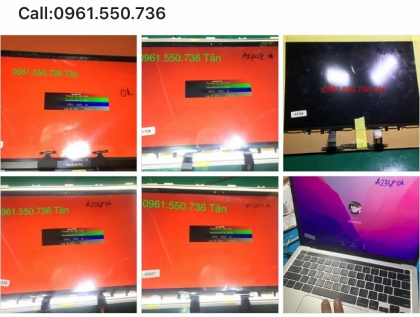***CHUYÊN THAY THẾ LCD MACBOOK+FIX LỖI MÀN HÌNH MACBOOK VÔ NƯỚC,SỌC***