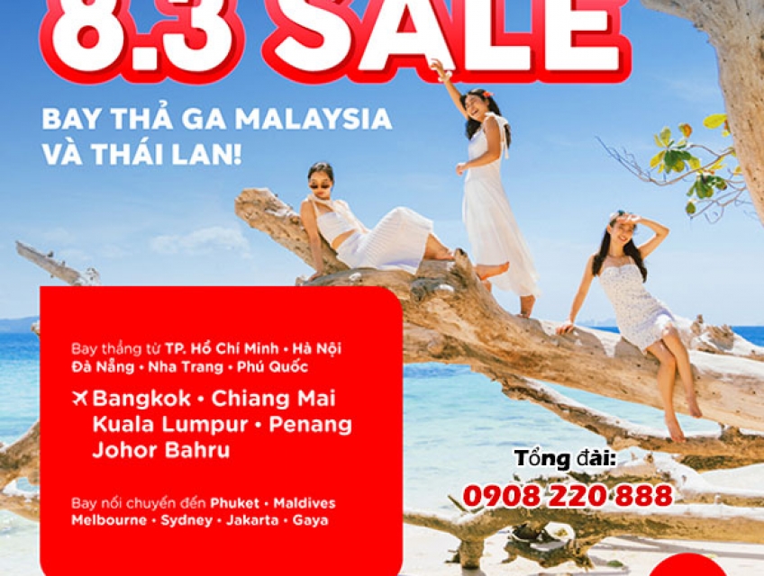 Air Asia ưu đãi Chào mừng Ngày quốc tế Phụ nữ